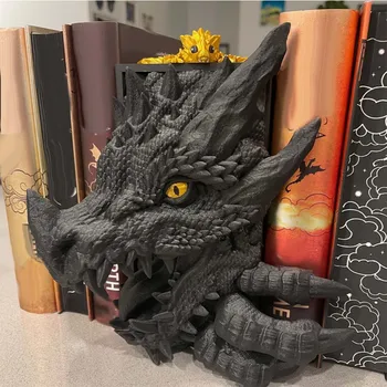 Dragon Statue Book Shelf Holder Bookend 2