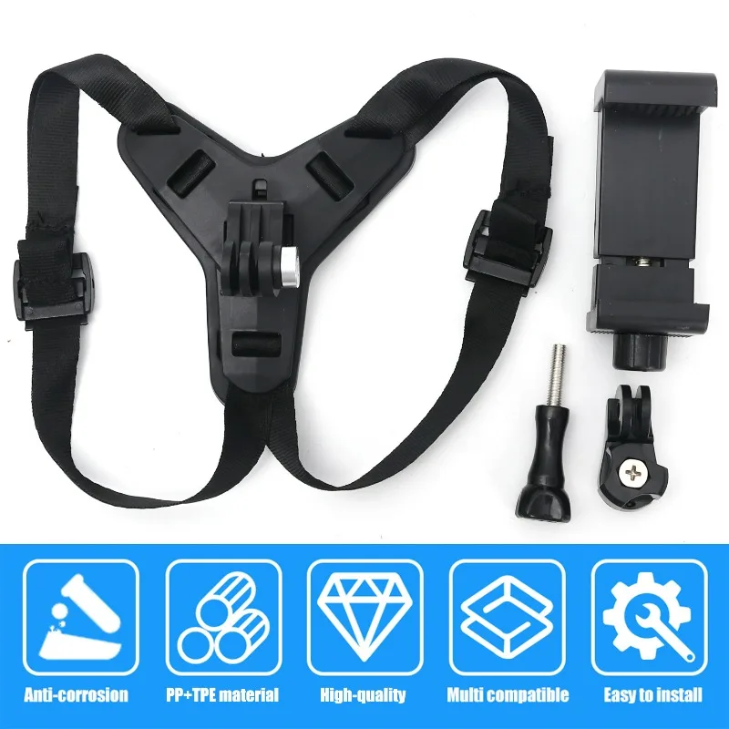 Helmet Strap Mount For Gopro Hero 12 11 10 9 8 7 6 5 4 3 Motorcycle Yi Action Sports Camera Mount Full Face Holder Accessories
