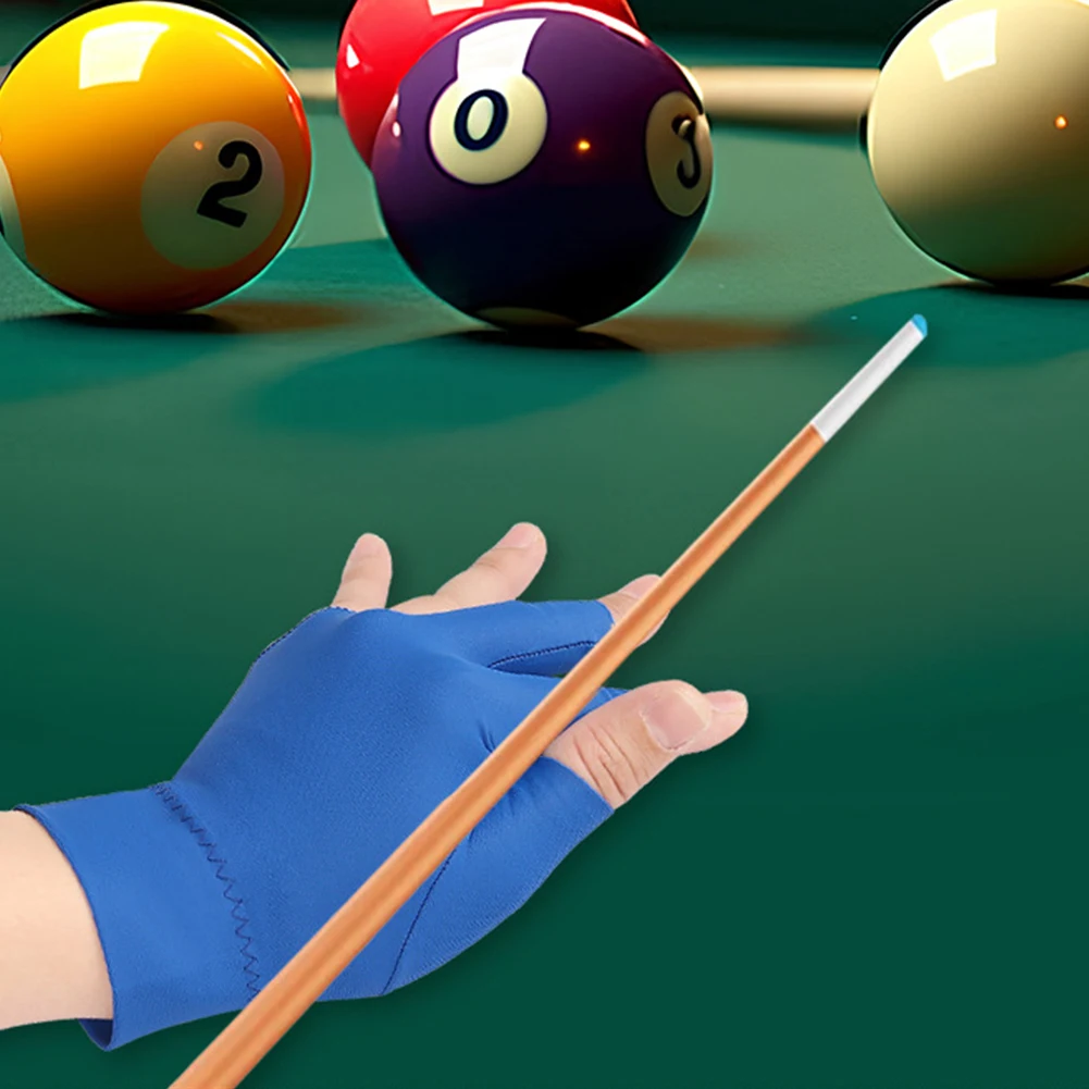 Billiards Glove Left Right Hand 3 Finger Snooker Billiard Gloves Non Slip Stickers Elastic Billiard Training Pool Gloves billiard gloves