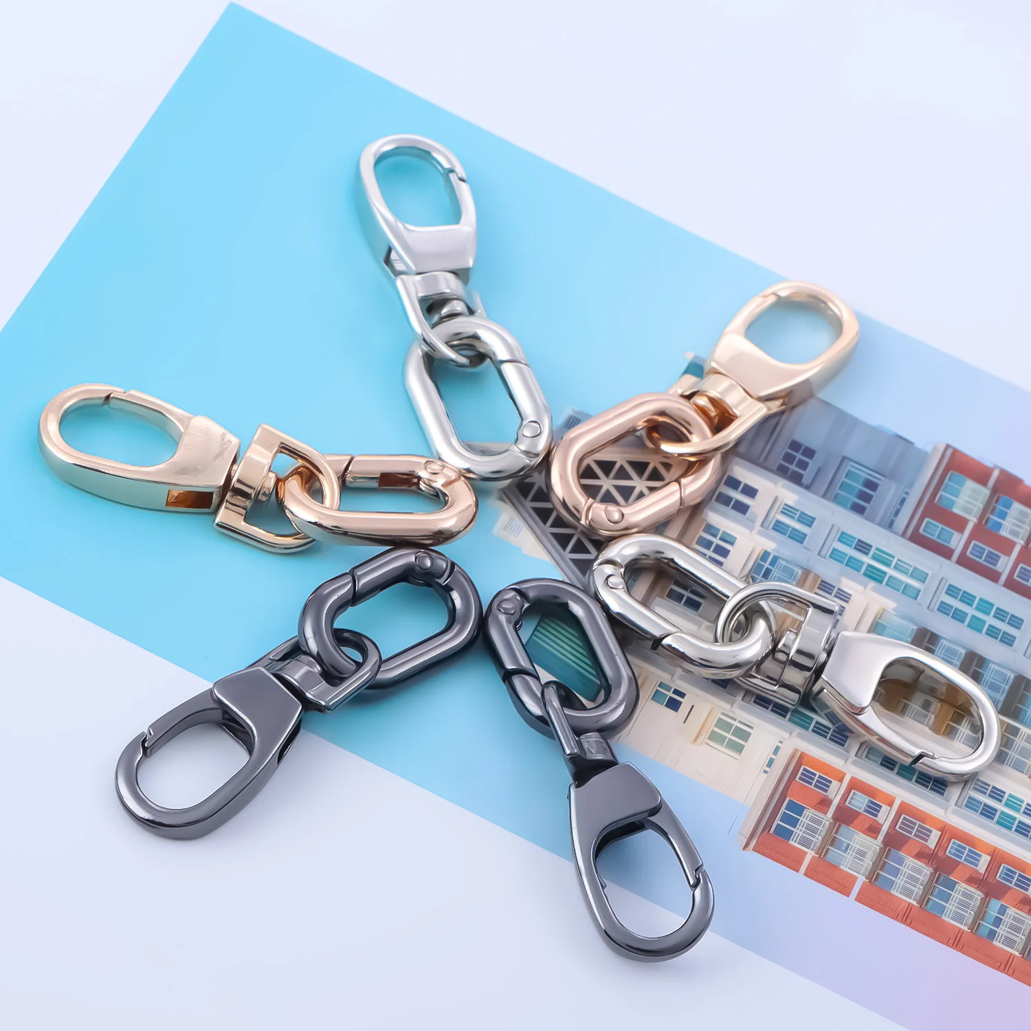 Set of 2 Swivel Clasp Clips with Key Rings