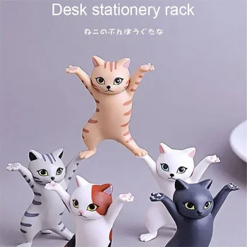 5 PCs Dancing Cat Figure Decoration Animation Cat Model Fashion Toy Enchanting Cat Capsule Toy Doll Cake Decoration 1