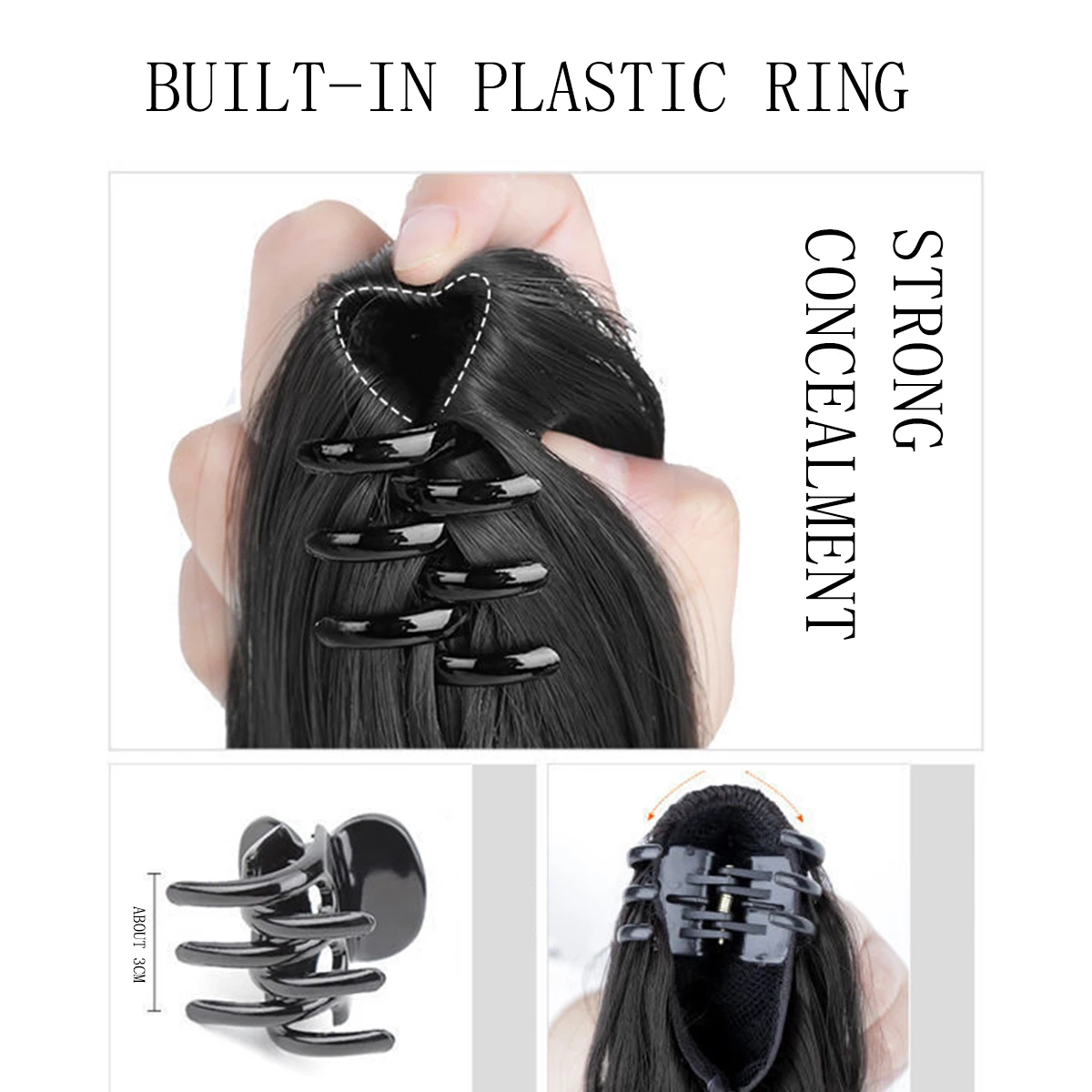 DUTRIEUX Synthetic Claw Clip In Wavy Ponytail Extensions Hair Extensions For Women Girls For Daily Party Use Hair Accessories