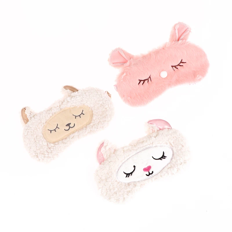 

Plush Sleep Cartoon Sheep Eye Mask for Boys Girls Lightproof Night Mask Soft and Skin-friendly Sleeping Eye Covers to Sleep Well