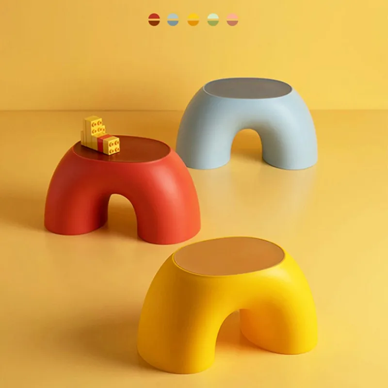 Home Small Low Stool Nordic Baby Plastic Stool Bathroom Thickened Non Slip Creative Cute Children Cartoon Stool entrance shoe changing stool light luxury design low stool creative nordic sofa ottoman furniture for home bed foot soft bench