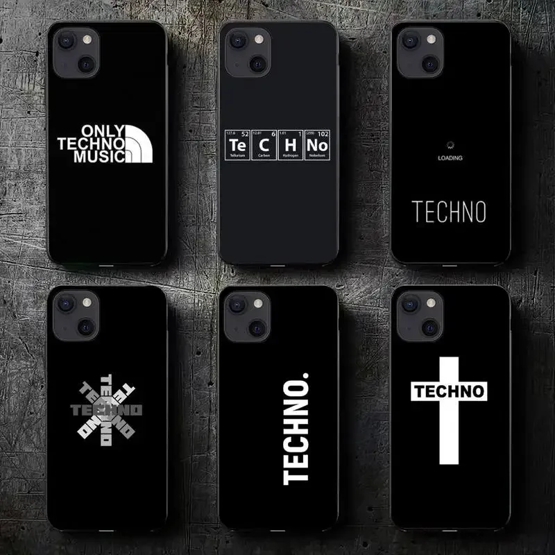 Custodia Per Telefono Techno Music Per Iphone 11 12 Mini 13 15 Pro Xs Max X 8 7 6S Plus Se Xr Shell