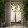 Tropical Plants Leaves Door Curtain Japanese Botanical Doorway Curtains for Living Room Bedroom Entrance Partition Noren 3
