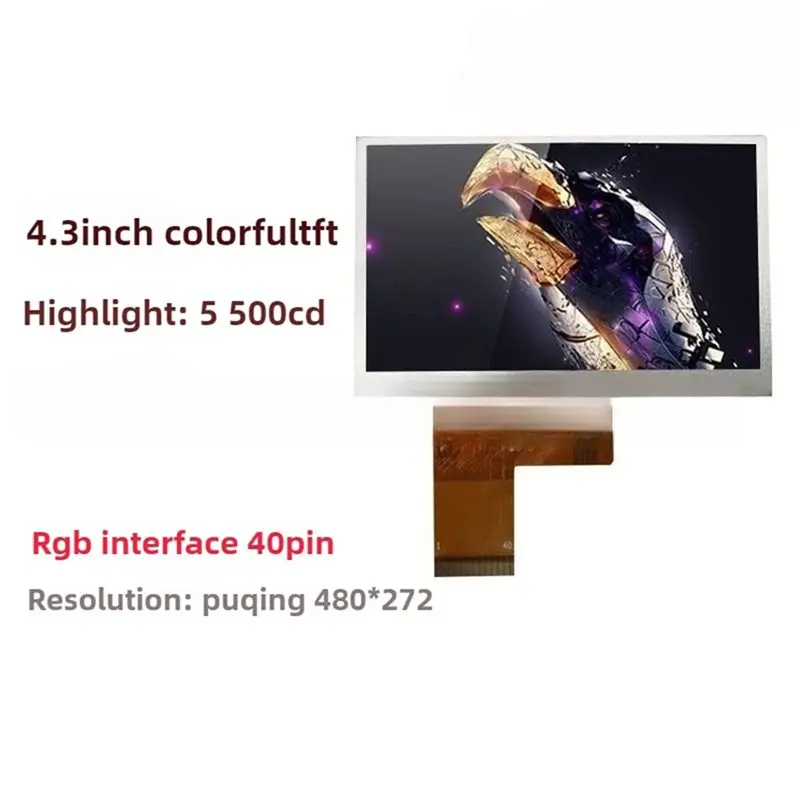 A97I-480X272 해상도 4.3인치 LCD 화면 40핀 플러그인 화면 게임용 저항 입력 기능이 있는 4.3인치 터치스크린