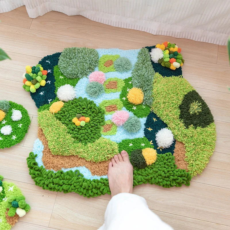 Craft Supplies Handmade Diy Moss Coaster Carpet Living Room Bedroom Indoor Home Decoration Non Slip Fluffy