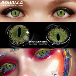 Spooky White Mesh Blind Halloween Cosplay Contact Lenses (DINOSAUR - GREEN)