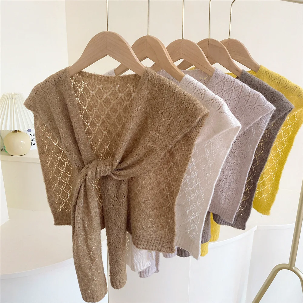 

Female Knitted Fake Collars for Women Sweater Shoulder Wrap Blouse Detachable Shirt Collar Sweater False Collars Accessories