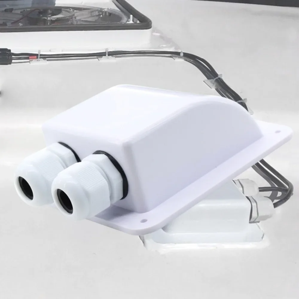 Single/Double Wire Entry Gland Box Solar Panel Roof Wire Entry Gland Box Cable Motorhome White Black RV Yacht Car Accessories Cable Management Tray Cable Management