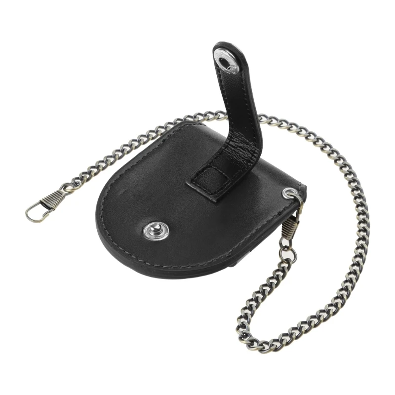 Pocket Watch Leather Cases Protector Holder Waist Bag with Chain Gift for Christmas Anniversary Birthday Easy Use watch storage box,watch storage bag,watch storage pouch,watch protector