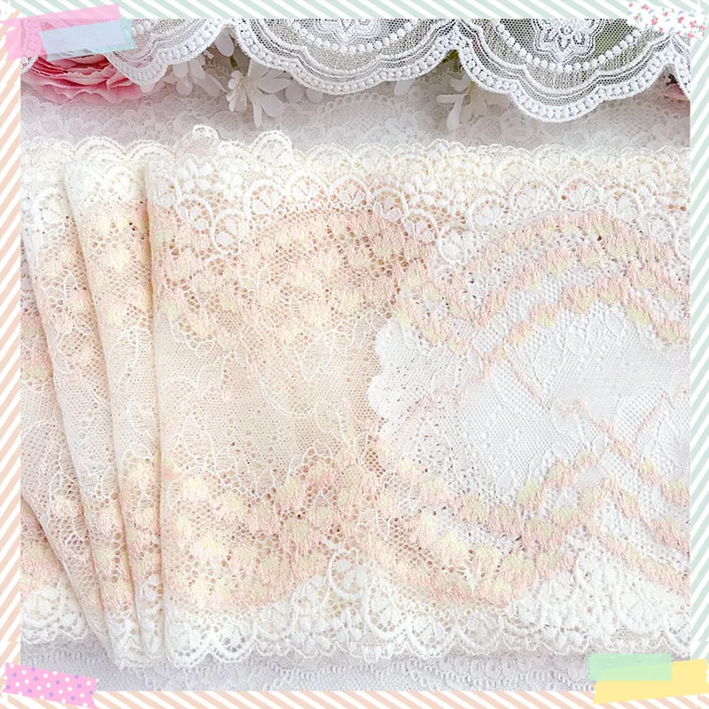 

75Yards Two Sides Elastic Stretch Lace Fabric Trims Garment Bra Lingerie Sewing Materials Trimmings Apparel Craft