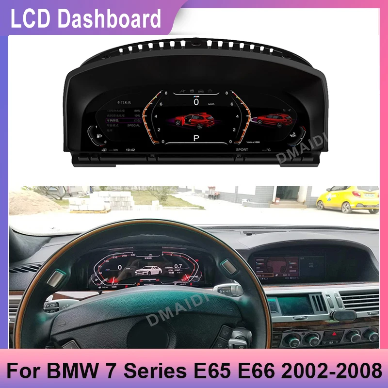 LCD Display Dashboard For BMW 7 Series E65 E66 2002-2008 Car Digital Cluster Auto Panel Car Multimedia Speedometer Screen