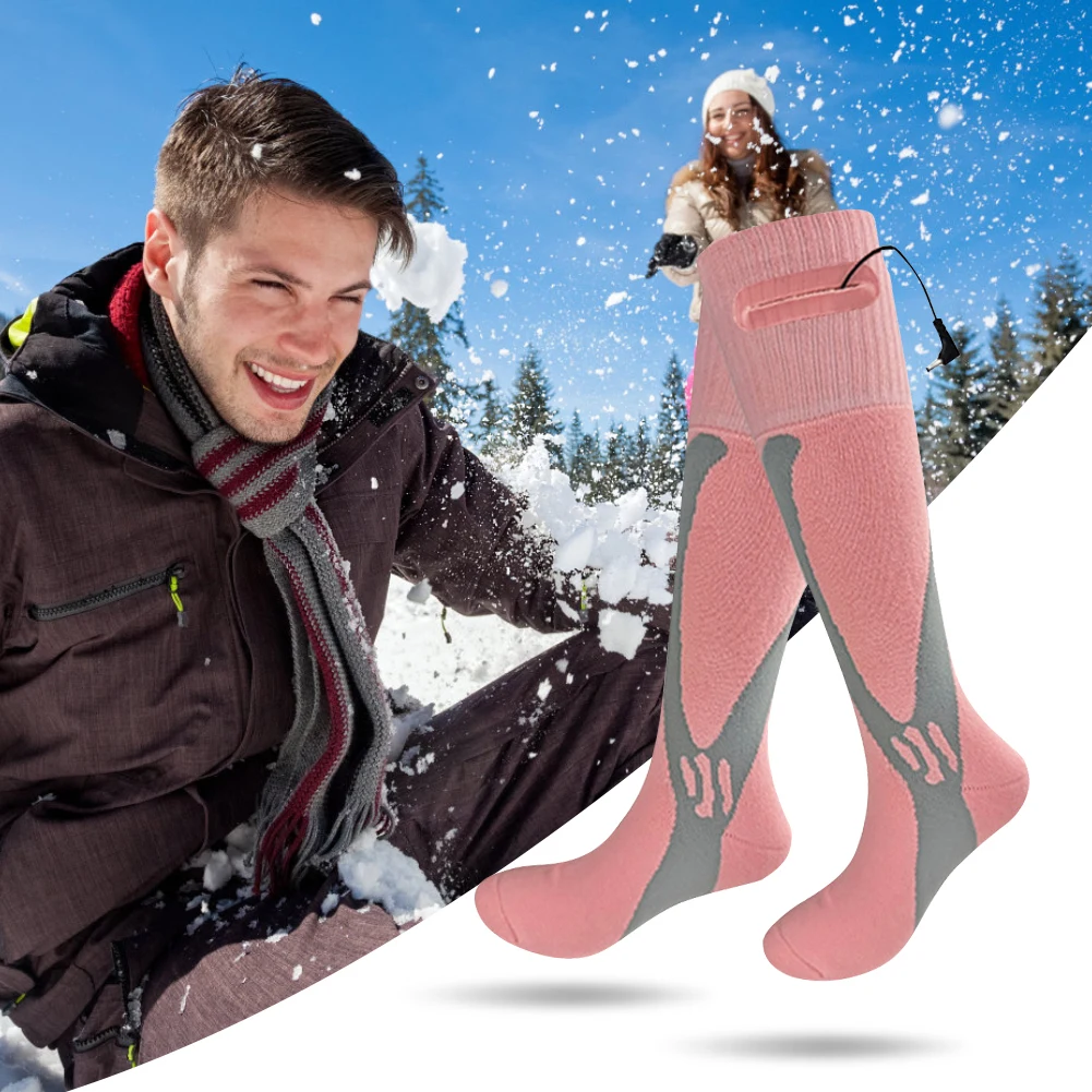 Electric Heated Socks Battery Heated Socks Breathable Rechargeable Skiing Sock Outdoor Sport Socks for Fishing Cycling Hunting
