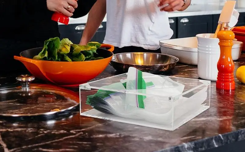 

Универсальный акриловый Органайзер для сумок на молнии, многофункциональный прозрачный держатель для пакетиков с застежкой-молнией