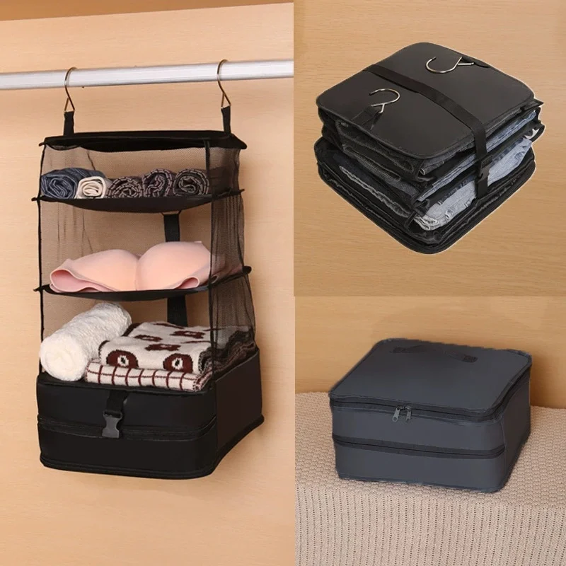 1 Set Housewares Luggage Travel Organizer Travel Essentials Hanging Packing Cubes Hanging Shelves Laundry Storage Compartment