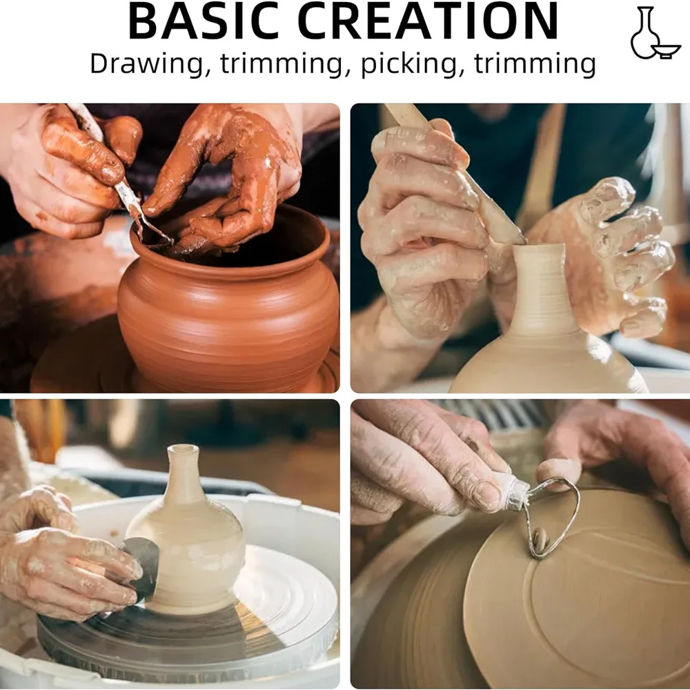 Set Di 8 Utensili Per Ceramica E Scultura – Kit Professionale In Metallo E Legno Per Modellare Argilla, Principianti - 4