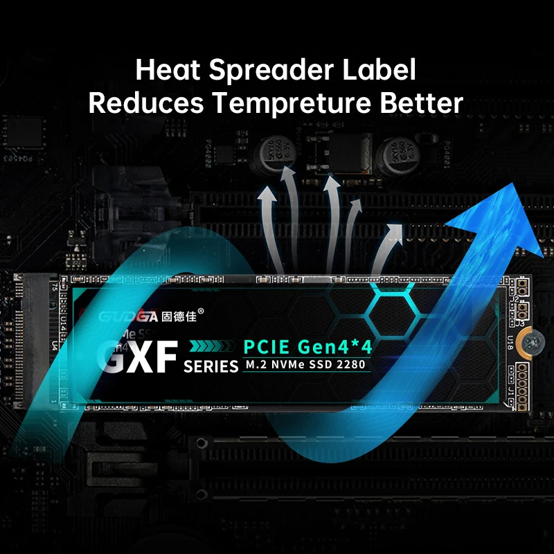 Фото Внутренний твердотельный диск GUDGA M2 SSD NVMe 7000 Мб/с 4 ТБ 2 ТБ 1 ТБ 512 ГБ M.2 2280 PCIe 4,0 M.2 для игрового настольного ноутбука PS5 №4