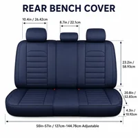 Universal PU Leather Car Seat Covers Full Set with Neck Pillows, Front & Rear Seat Protectors for Cars, SUVs, Trucks & Vans 3