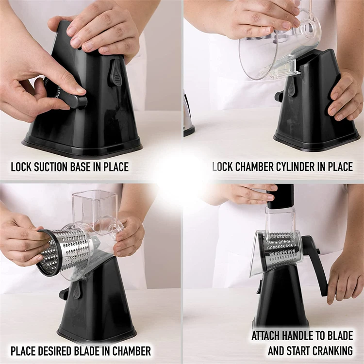 Râpe à Fromage Rotative- Outillage De Coupe De Fromage Multifonction En Acier Inoxydable-broyeur à Fromage Trancheuse De Légumes à Manivelle