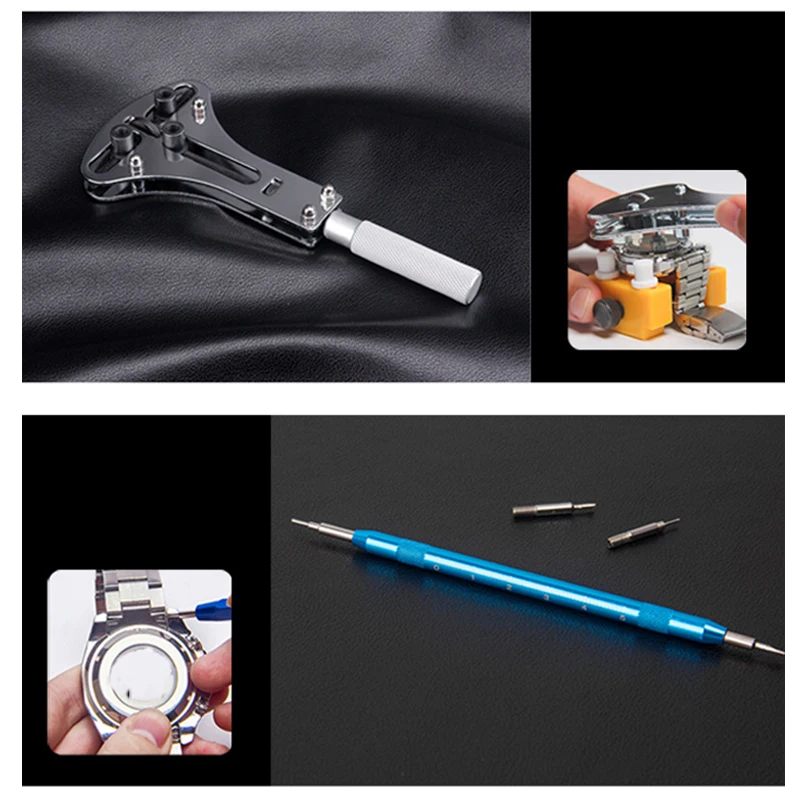 Watch Repair Tool Kit Watch Link Pin Remover Shell Opener Remover Watch Battery Replacement Strap Set