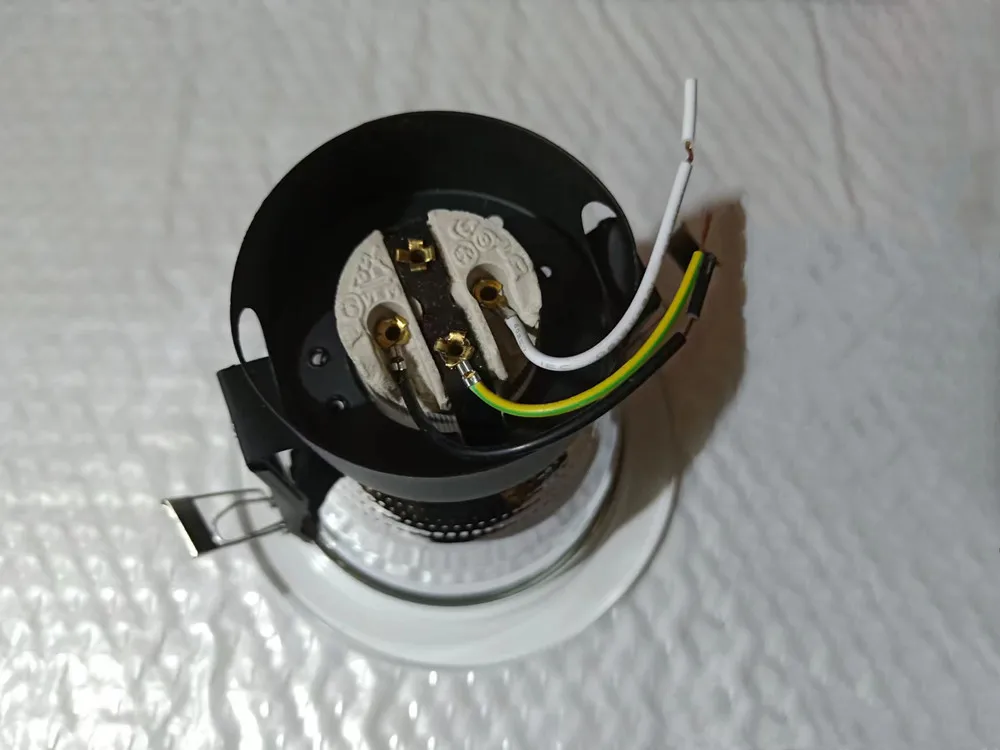 Set 2 Portalampade Da Incasso Orientabili Con Molla - Foro 75mm, Bianco, Compatibili GU10 E MR16