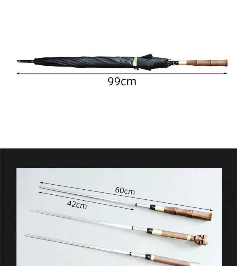 Description Picture 3 of itemMultifunction Umbrellas Self Defense Stick Umbrella Male Defend Oneself Long Handle Umbrellas Waterproof Household Rain Gear