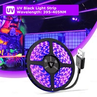 UV LED Light Strip Flexible LED Strip Light Ultraviolet UV Lamp 395-405nm Black Light 2835 SMD DC5V LED Ribbon For Glow Party 1