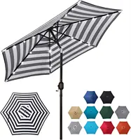 7.5 ft Solar Umbrella, 18 LED Lighted Patio Umbrella, Table Market Umbrella 1