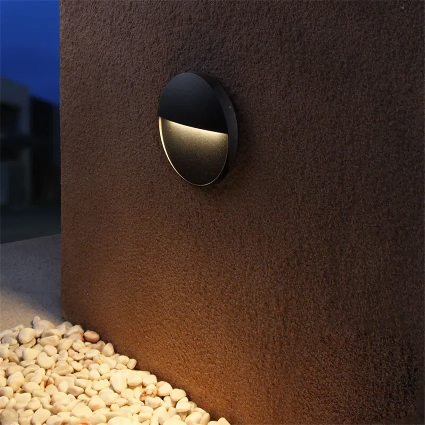 5W Round Led Stair Light Aluminum Step Lights Outdoor LED Wall Lamp Foot light IP65 Waterproof Wall Light