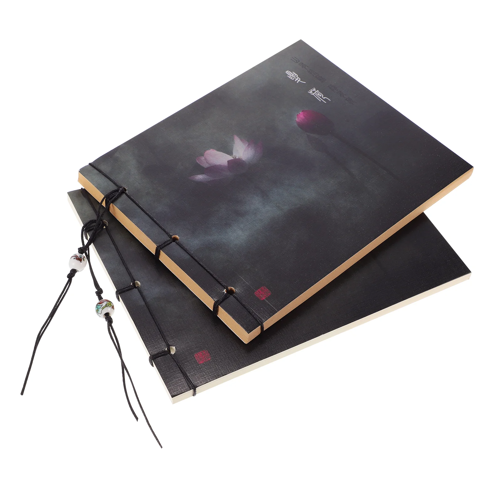 

2 Pcs Chinese Wind Thread Bound Book Kraft Paper Notepad Sketch Journal Painting Sketchbook DIY Student Drawing