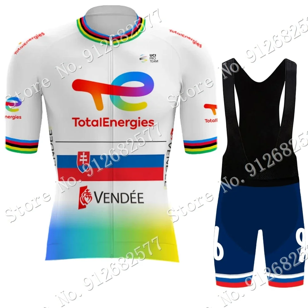 2024 Black Total New Energies Team Cycling Jersey Set Slovakia World Champion Cycling Clothing Road Bike Shirt Suit MTB Maillot