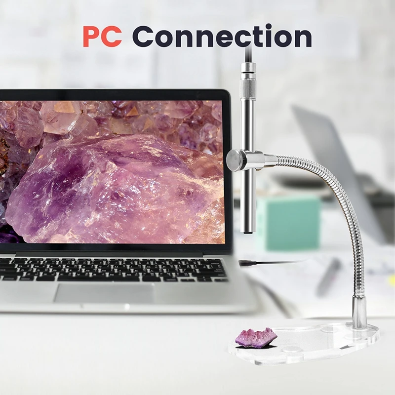 Andonstar USB 내시경 현미경 카메라 1-500X 배 2MP 8 LED HD 돋보기 동전 용 금속 호스 현미경 PCB 납땜 PC