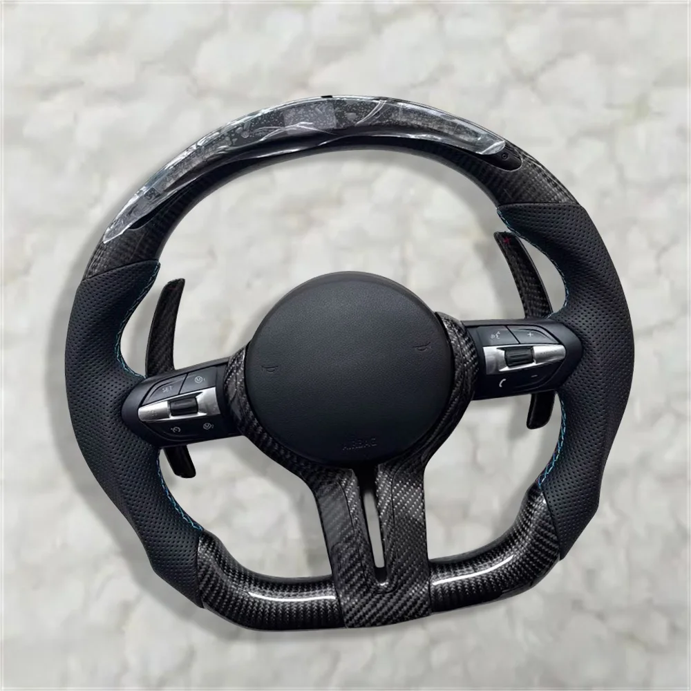 

LED Style Carbon Fiber Car Steering Wheel For BMW F30 F10 F11 F31 F20 F21 F22 F15 F16 F35 F36 F32 F80 M3 M6 F31 F34 F35 F44