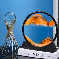 7-inch Quicksand Sand View Deep Sea Art Picture Hourglass 3D Dynamic Display Motion Sand Painting Home Office Decoration Gifts 1