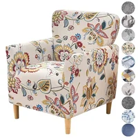 Tub Chair Cover Soft Spandex Printed Club Armchair Slipcovers for Living Room Elastic Single Sofa Covers Home Bar Counter Hotel 1