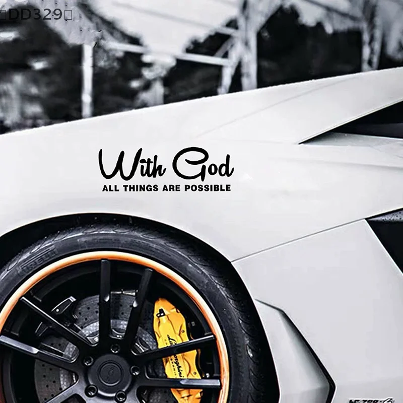 〔DD329〕With God All Things Are Possible Car Sticker Waterproof Vinyl Decal Car Accessories Decor