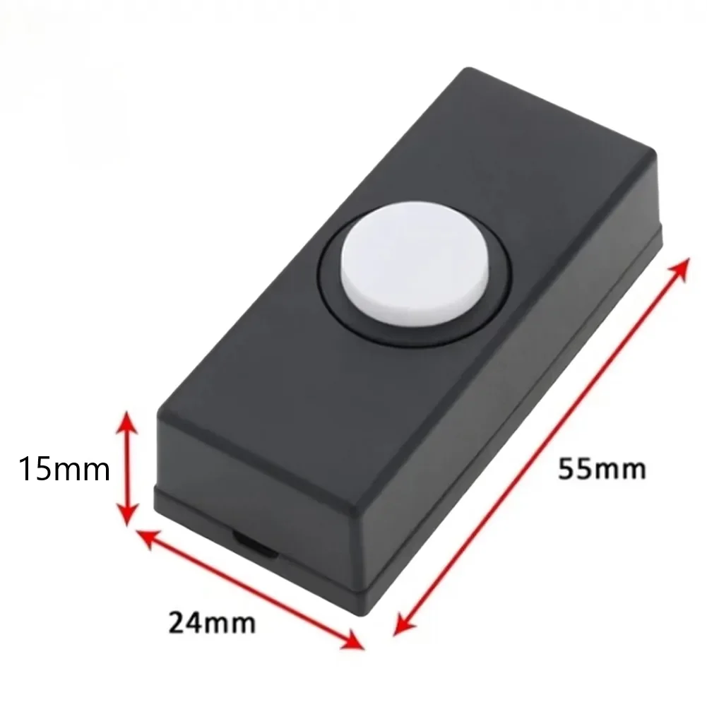 Doorbell Push Button ABS Wired Connection Convenient Plastic Hard Wiring Black Door Bell Chime Bell Push Press Button Accessory