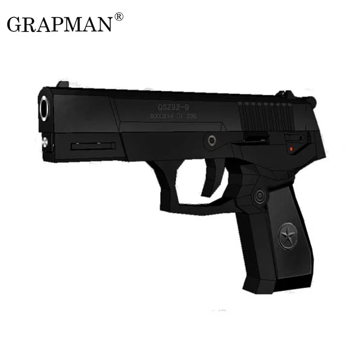 China Qsz-92 Pistol Paper Model Weapon Gun 3D Handmade Drawings Military Paper Spelling Toy 3d paper model paper jigsaw puzzle