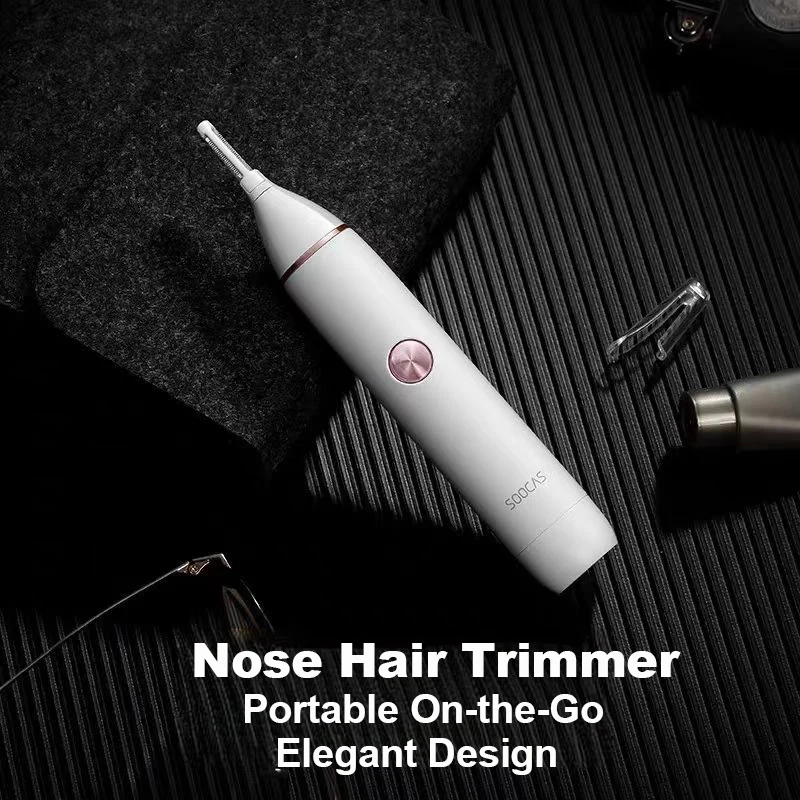 SOOCAS Electric Nose and Ear Trimmer for Man Nose Ear Hair Eyebrow Shaver Waterproof Painless Nose Hair Razor Dry Battery Use 2