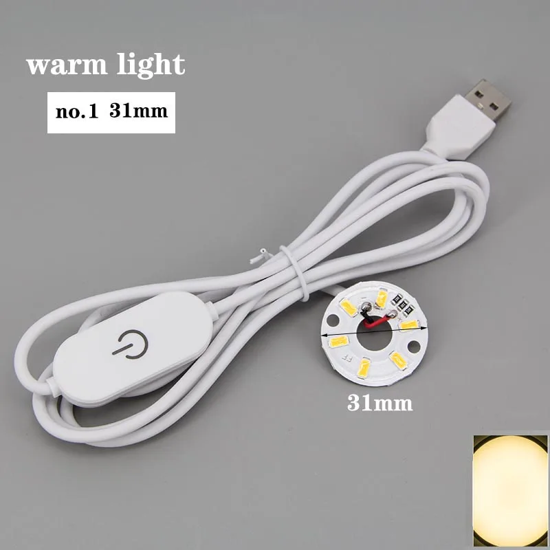 31mm 44mm DC 5V 3W USB LED Lights 2835 chip dimmer Reading Night Light Board Desk Book tablet Lamp touch Switch power cable