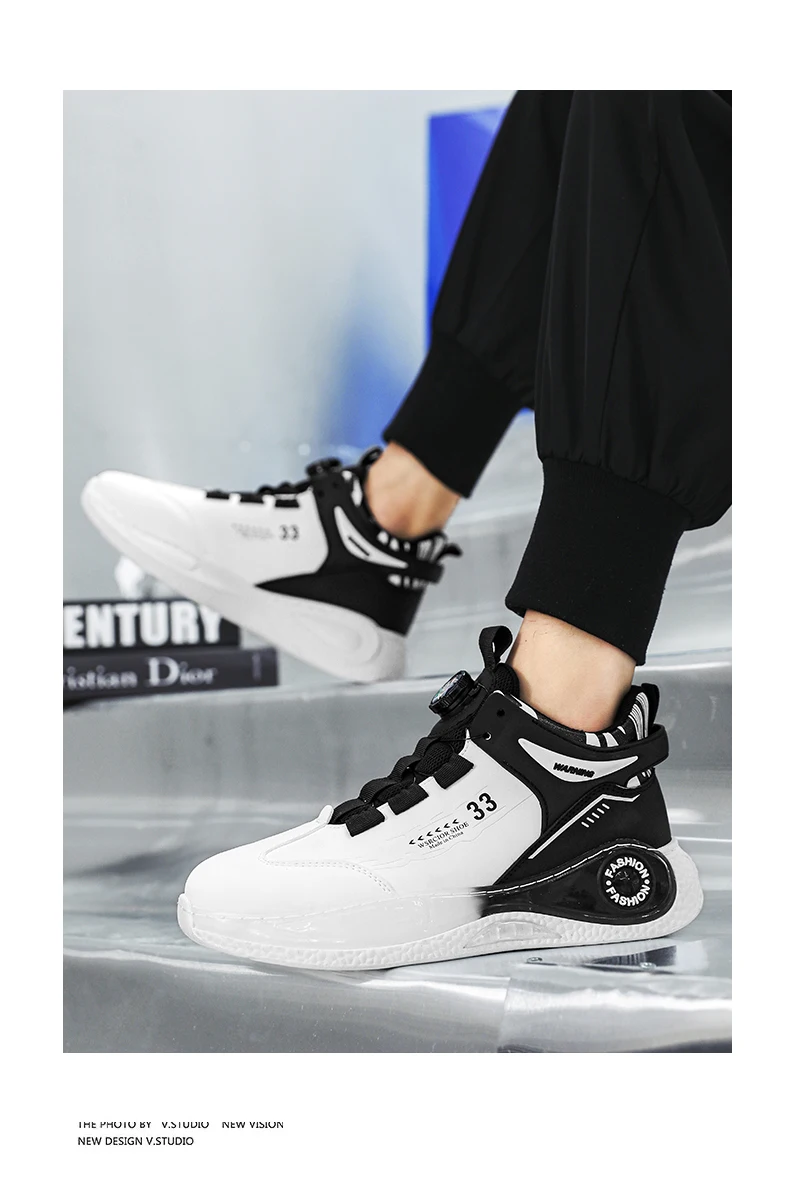 Herren-Sneaker mit drehbarer Schnalle, bequeme, rutschfeste, langlebige Schnürschuhe für Outdoor-Aktivitäten für Herren – Detail 20