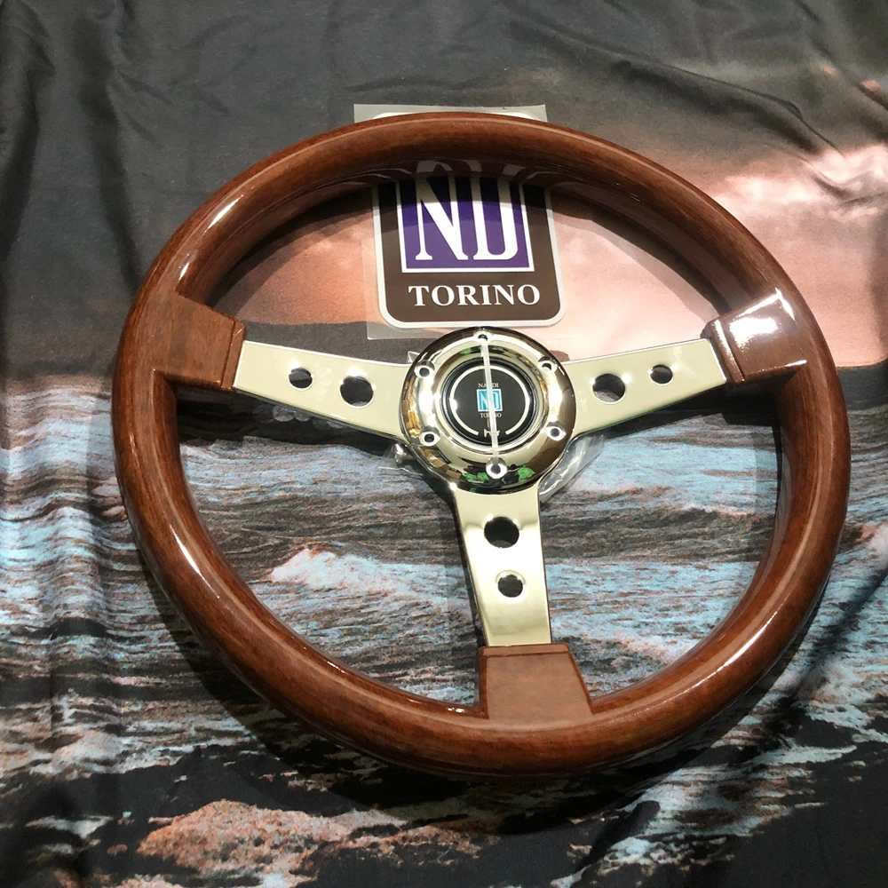 

JDM 14Inch Flat Universal Classic Nardi ABS Steering Wheel Racing Wood ND Steering Wheels Volantes For Toyota VW Honda BMW