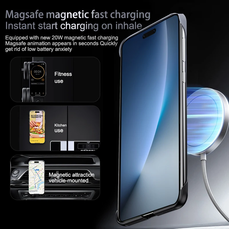 Magnetic Ultra Slim Gradient Color Wireless Charging Phone Case