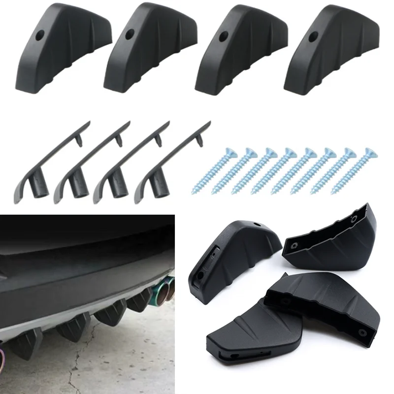 Auto Shark paraurti posteriore telaio universale Spoiler protezione labbra diffusore deflettore ABS Spoiler posteriore paraurti Chassis Spoiler - immagine 2