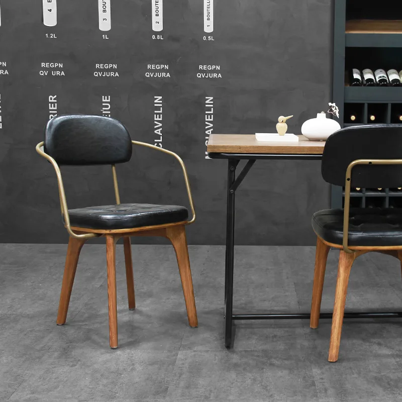 

Cs7 Wooden Back Chair Bar Restaurant Stool Nordic Style American Country Cafe Old Retro Iron Art Dining Chair
