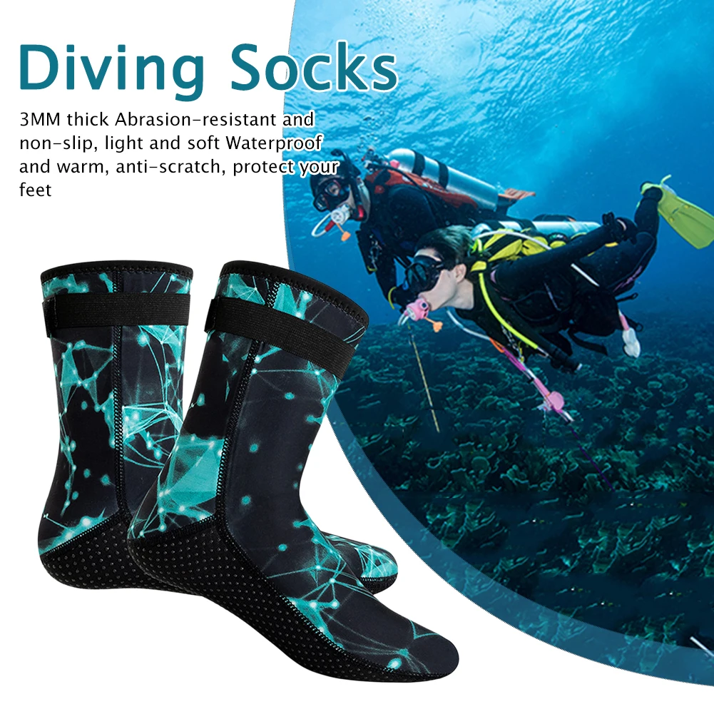 Swimming Snorkeling Socks Unisex Winter Warm Diving Surfing Boots Neoprene Anti Slip Wearable Portable Lightweight for Men Women