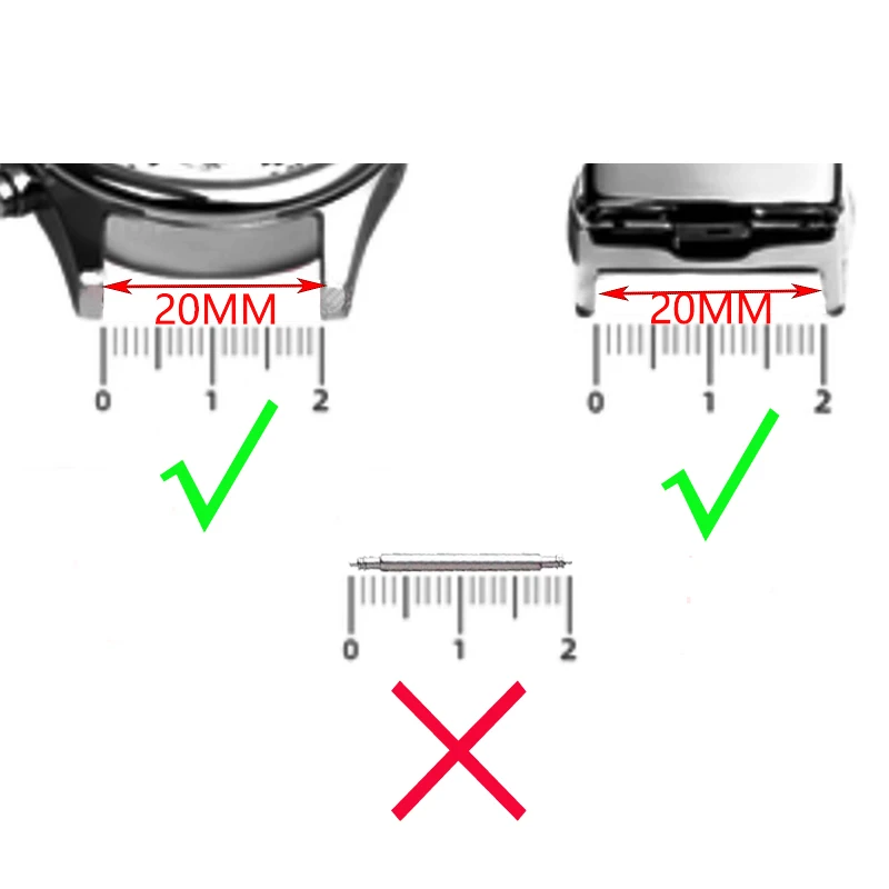 Premium Curved Spring Bars for Watch Straps - 20 Pack, Various Sizes
