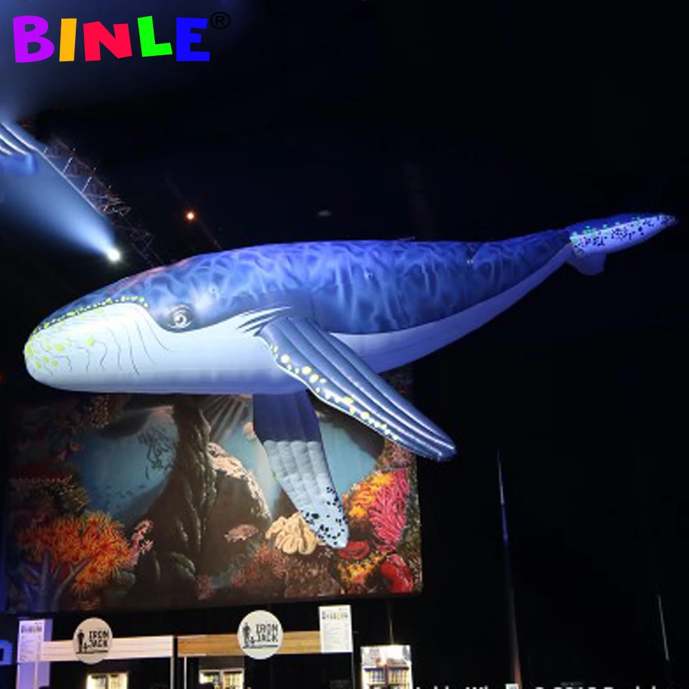 

10m Blue Giant Inflatable Humpback Whale For Aquarium Decoration Inflatable Orca Sea Animal Balloon With Free Blower